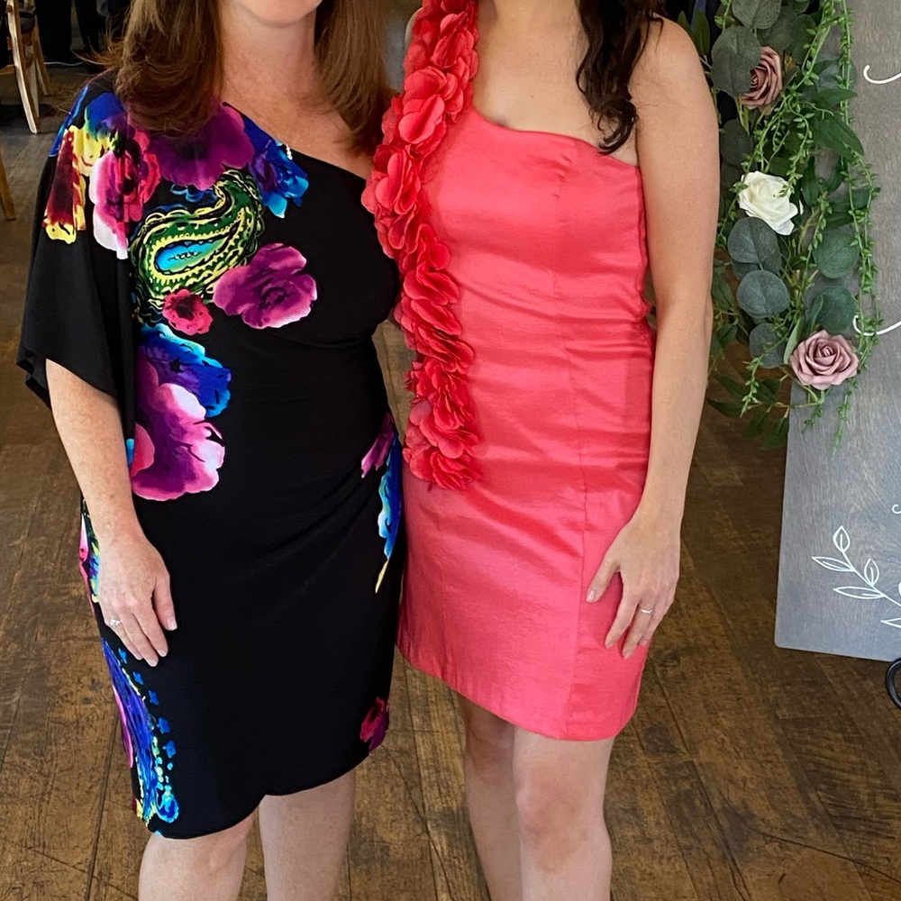 Coral knee length dress